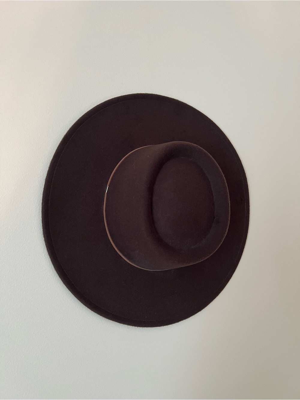 Wide-Brim Wool Fedora Hat - Dark Brown